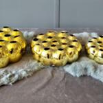 3x Aruba gouden vazen, Villa Pottery, goud